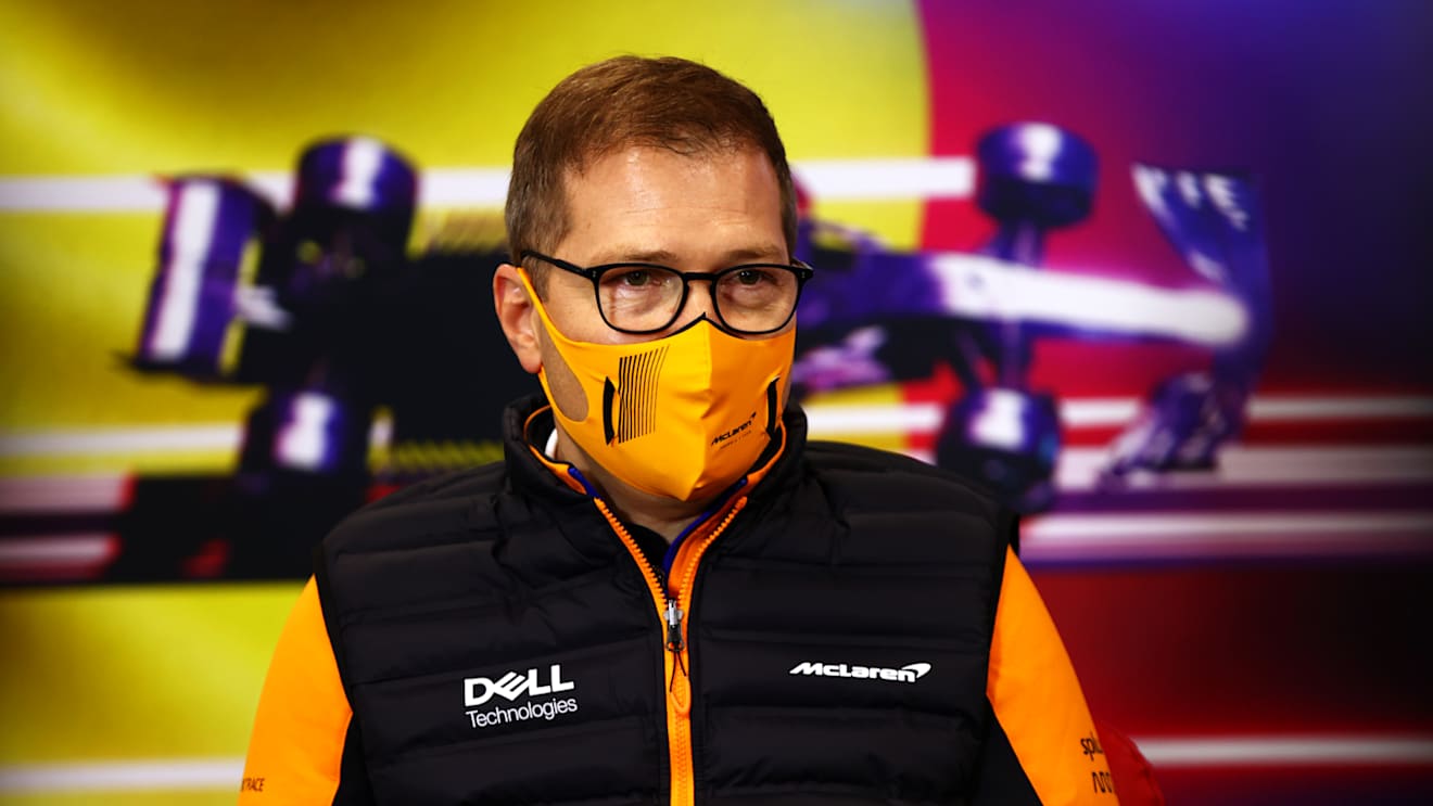 SPA, BELGIUM - AUGUST 27: McLaren Team Principal Andreas Seidl talks in the Team Principals Press Conference during practice ahead of the F1 Grand Prix of Belgium at Circuit de Spa-Francorchamps on August 27, 2021 in Spa, Belgium. (Photo by Dan Istitene/Getty Images)
