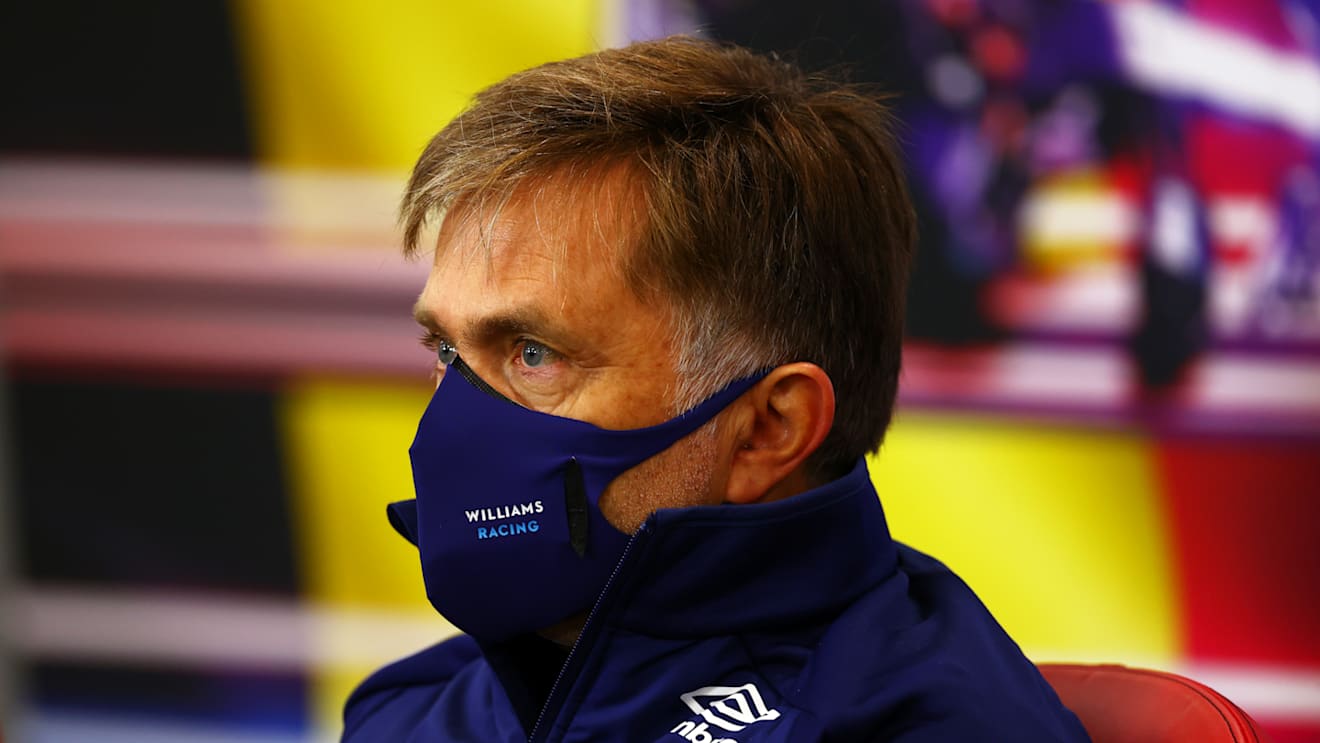 SPA, BELGIUM - AUGUST 27: Jost Capito, CEO of Williams F1 talks in the Team Principals Press Conference during practice ahead of the F1 Grand Prix of Belgium at Circuit de Spa-Francorchamps on August 27, 2021 in Spa, Belgium. (Photo by Dan Istitene/Getty Images)