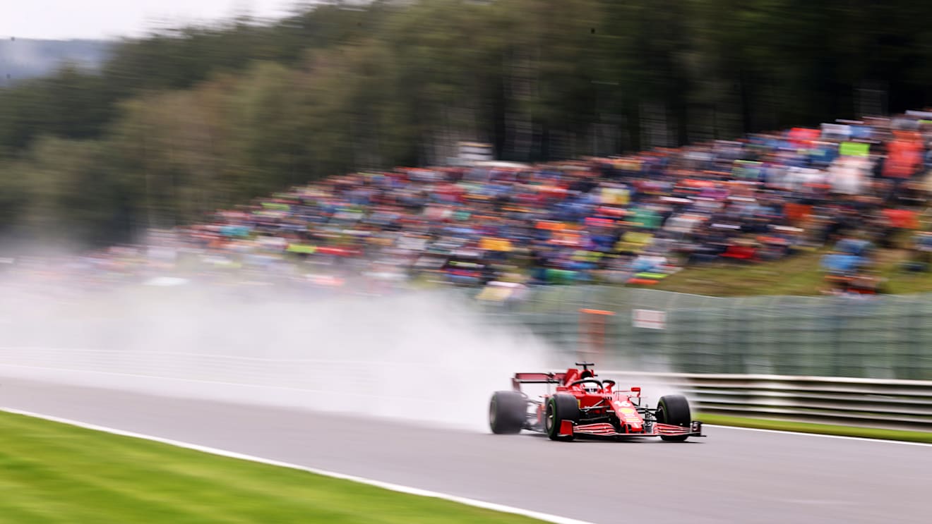 SPA, BELGIUM - AUGUST 28: Charles Leclerc of Monaco driving the (16) Scuderia Ferrari SF21 during final practice ahead of the F1 Grand Prix of Belgium at Circuit de Spa-Francorchamps on August 28, 2021 in Spa, Belgium. (Photo by Lars Baron/Getty Images)