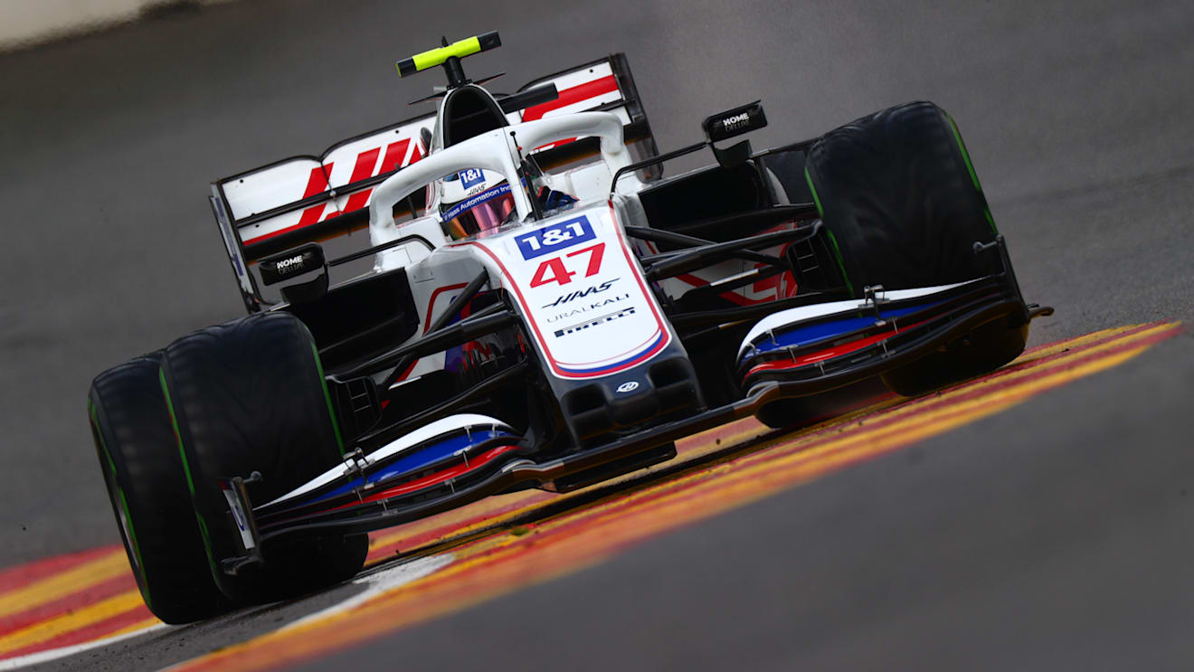 SPA, BELGIUM - AUGUST 28: Mick Schumacher of Germany driving the (47) Haas F1 Team VF-21 Ferrari during final practice ahead of the F1 Grand Prix of Belgium at Circuit de Spa-Francorchamps on August 28, 2021 in Spa, Belgium. (Photo by Dan Istitene - Formula 1/Formula 1 via Getty Images)