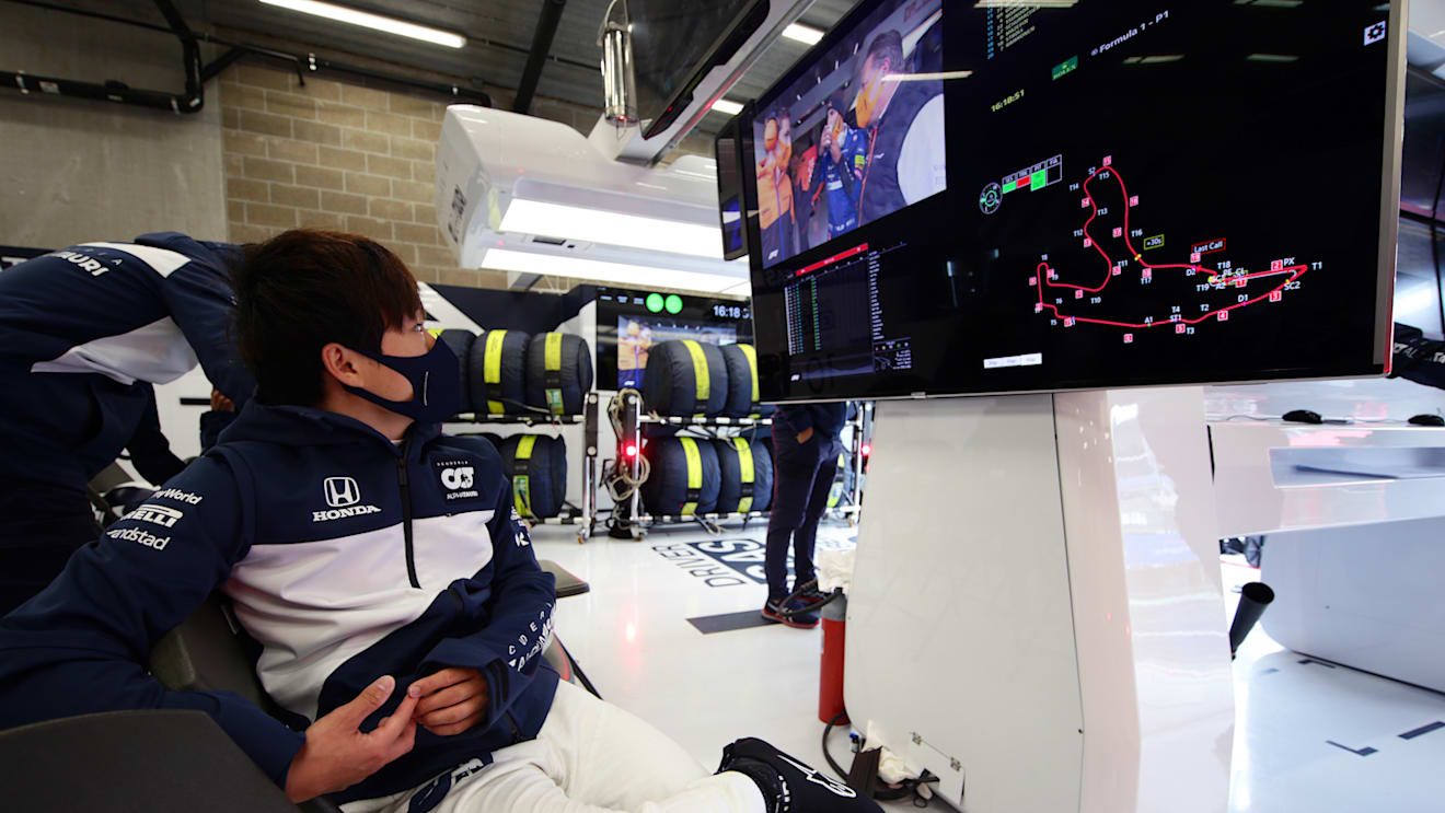 SPA, BELGIUM - AUGUST 29: Yuki Tsunoda of Japan and Scuderia AlphaTauri waits for the race to start due to a rain delay during the F1 Grand Prix of Belgium at Circuit de Spa-Francorchamps on August 29, 2021 in Spa, Belgium. (Photo by Peter Fox/Getty Images)