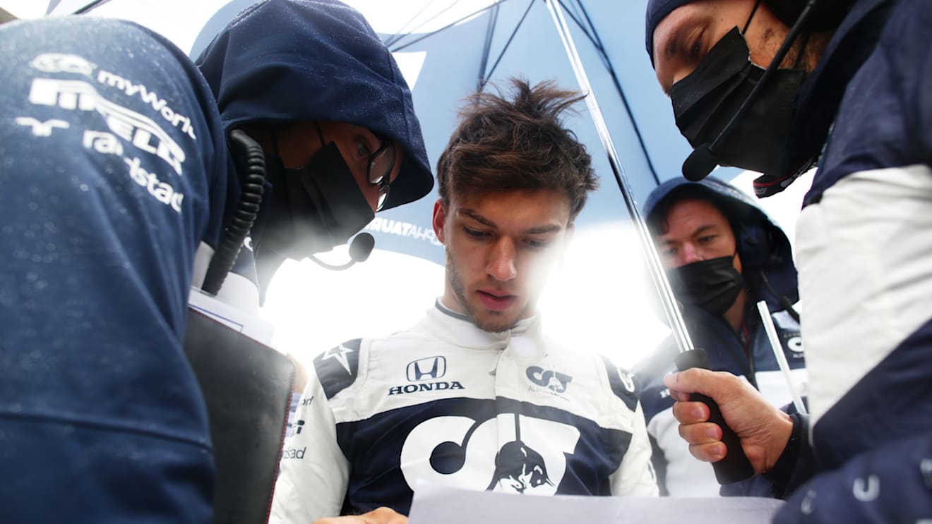 SPA, BELGIUM - AUGUST 29: Pierre Gasly of France and Scuderia AlphaTauri prepares to drive on the grid prior to the F1 Grand Prix of Belgium at Circuit de Spa-Francorchamps on August 29, 2021 in Spa, Belgium. (Photo by Peter Fox/Getty Images)