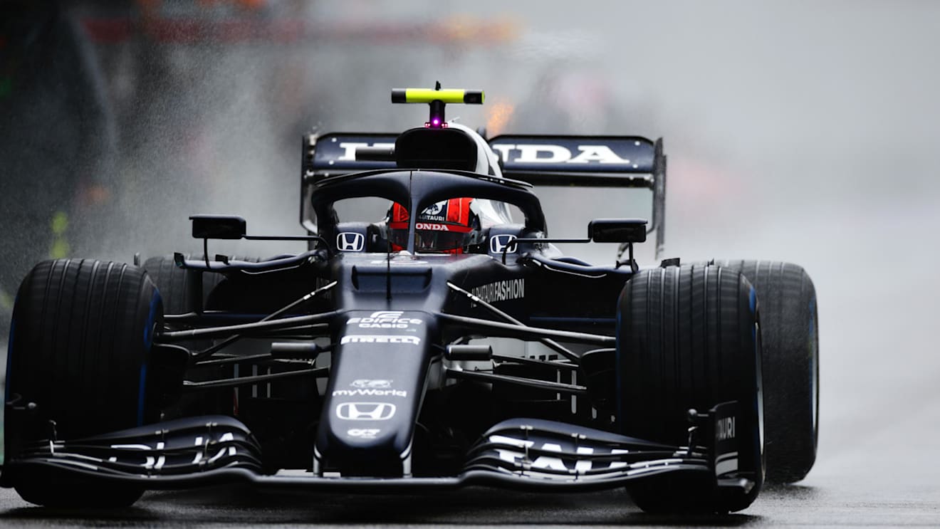 SPA, BELGIUM - AUGUST 29: Pierre Gasly of France driving the (10) Scuderia AlphaTauri AT02 Honda in the Pitlane during the F1 Grand Prix of Belgium at Circuit de Spa-Francorchamps on August 29, 2021 in Spa, Belgium. (Photo by Peter Fox/Getty Images)