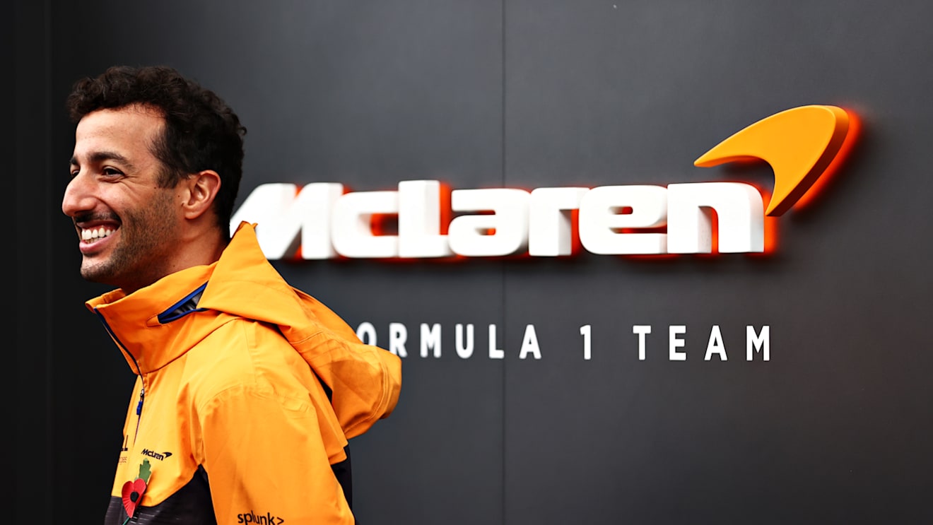 SAO PAULO, BRAZIL - NOVEMBER 13: Daniel Ricciardo of Australia and McLaren F1 looks on in the Paddock before practice ahead of the F1 Grand Prix of Brazil at Autodromo Jose Carlos Pace on November 13, 2021 in Sao Paulo, Brazil. (Photo by Mark Thompson/Getty Images)