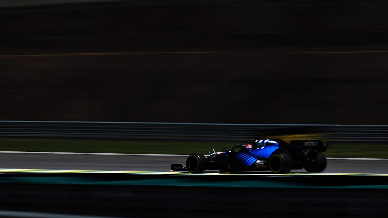 SAO PAULO, BRAZIL - NOVEMBER 13: George Russell of Great Britain driving the (63) Williams Racing FW43B Mercedes during practice ahead of the F1 Grand Prix of Brazil at Autodromo Jose Carlos Pace on November 13, 2021 in Sao Paulo, Brazil. (Photo by Buda Mendes/Getty Images)