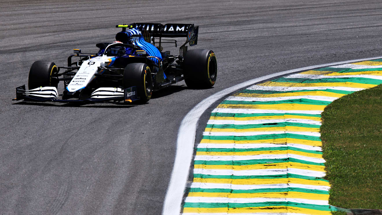 SAO PAULO, BRAZIL - NOVEMBER 13: Nicholas Latifi of Canada driving the (6) Williams Racing FW43B Mercedes during practice ahead of the F1 Grand Prix of Brazil at Autodromo Jose Carlos Pace on November 13, 2021 in Sao Paulo, Brazil. (Photo by Buda Mendes/Getty Images)