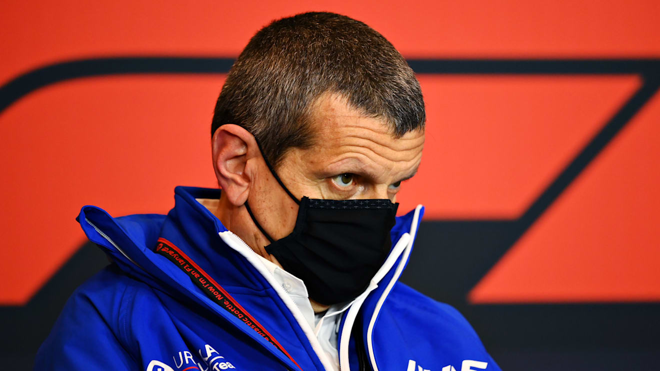 IMOLA, ITALY - APRIL 16: Haas F1 Team Principal Guenther Steiner talks in the Team Principals Press Conference during practice ahead of the F1 Grand Prix of Emilia Romagna at Autodromo Enzo e Dino Ferrari on April 16, 2021 in Imola, Italy. (Photo by Clive Mason/Getty Images)