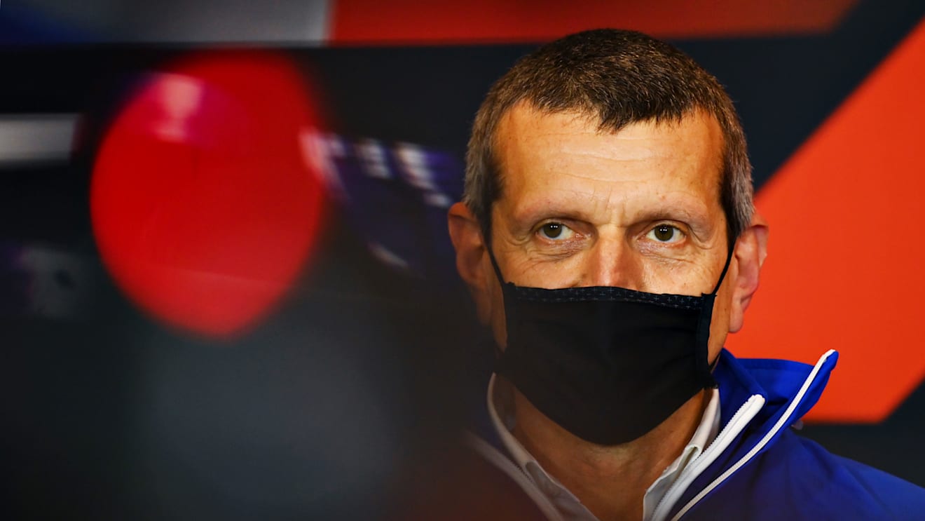 IMOLA, ITALY - APRIL 16: Haas F1 Team Principal Guenther Steiner talks in the Team Principals Press Conference during practice ahead of the F1 Grand Prix of Emilia Romagna at Autodromo Enzo e Dino Ferrari on April 16, 2021 in Imola, Italy. (Photo by Clive Mason/Getty Images)