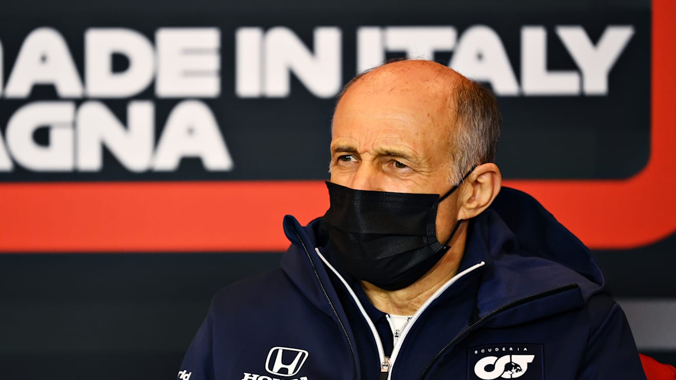 IMOLA, ITALY - APRIL 16: Scuderia AlphaTauri Team Principal Franz Tost talks in the Team Principals Press Conference during practice ahead of the F1 Grand Prix of Emilia Romagna at Autodromo Enzo e Dino Ferrari on April 16, 2021 in Imola, Italy. (Photo by Clive Mason/Getty Images)