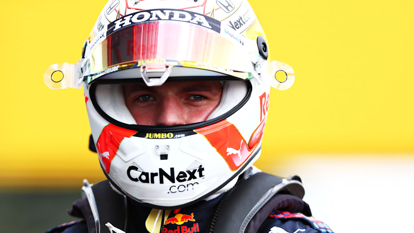 IMOLA, ITALY - APRIL 17: Third place qualifier Max Verstappen of Netherlands and Red Bull Racing looks on in parc ferme during qualifying ahead of the F1 Grand Prix of Emilia Romagna at Autodromo Enzo e Dino Ferrari on April 17, 2021 in Imola, Italy. (Photo by Dan Istitene - Formula 1/Formula 1 via Getty Images)