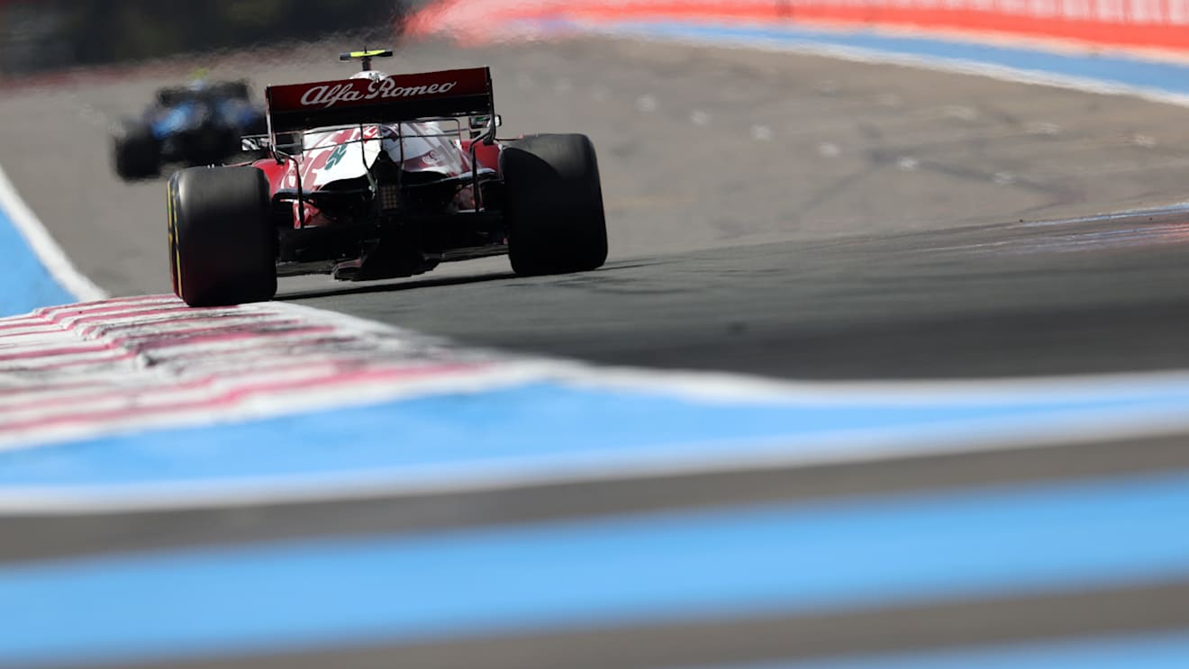 LE CASTELLET, FRANCE - JUNE 18: Antonio Giovinazzi of Italy driving the (99) Alfa Romeo Racing C41 Ferrari on track during practice ahead of the F1 Grand Prix of France at Circuit Paul Ricard on June 18, 2021 in Le Castellet, France. (Photo by Clive Rose/Getty Images)