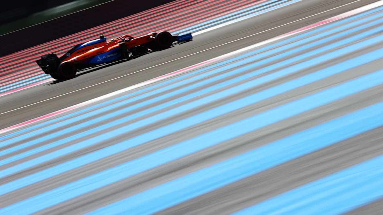 LE CASTELLET, FRANCE - JUNE 18: Lando Norris of Great Britain driving the (4) McLaren F1 Team MCL35M Mercedes during practice ahead of the F1 Grand Prix of France at Circuit Paul Ricard on June 18, 2021 in Le Castellet, France. (Photo by Dan Istitene - Formula 1/Formula 1 via Getty Images)