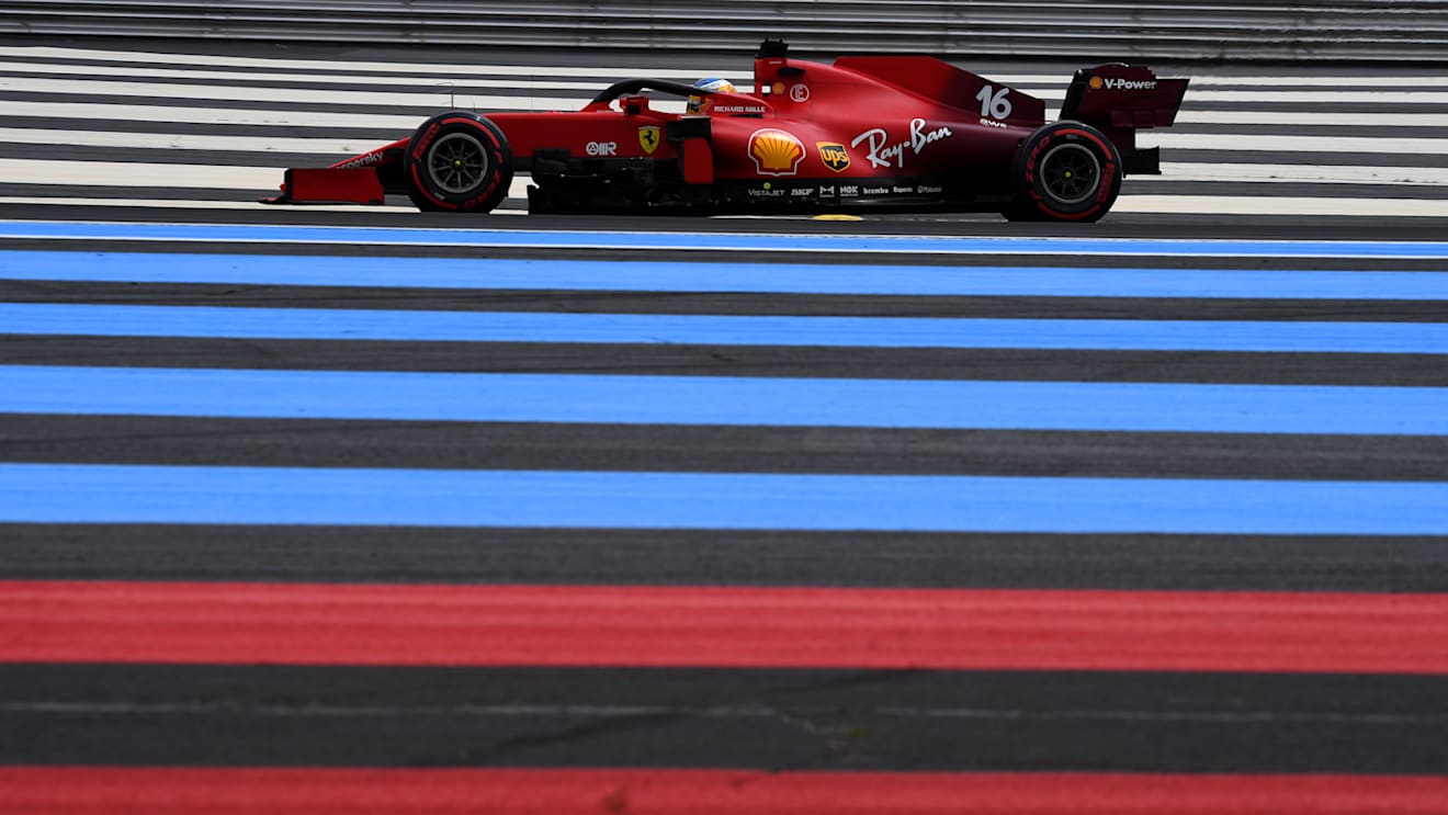 LE CASTELLET, FRANCE - JUNE 19: Charles Leclerc of Monaco driving the (16) Scuderia Ferrari SF21 on track during final practice ahead of the F1 Grand Prix of France at Circuit Paul Ricard on June 19, 2021 in Le Castellet, France. (Photo by Rudy Carezzevoli/Getty Images)