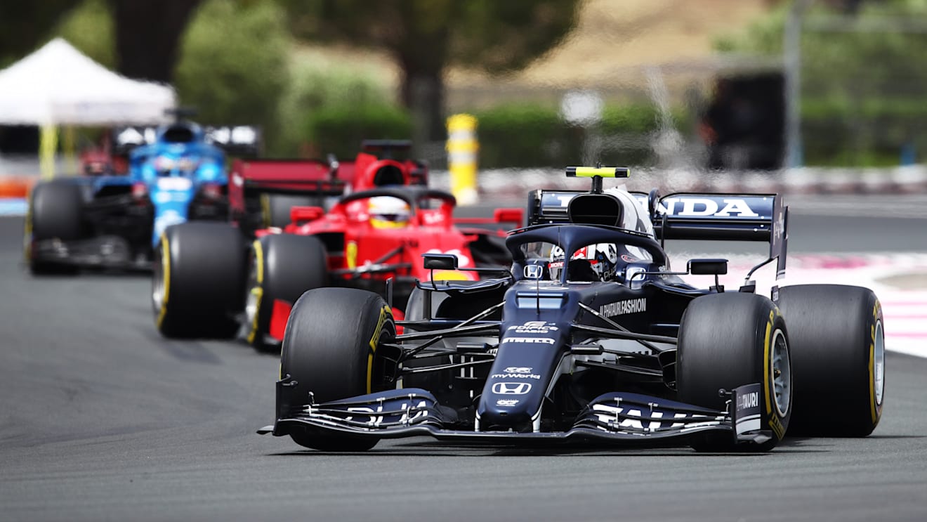 LE CASTELLET, FRANCE - JUNE 20: Pierre Gasly of France driving the (10) Scuderia AlphaTauri AT02 Honda on track during the F1 Grand Prix of France at Circuit Paul Ricard on June 20, 2021 in Le Castellet, France. (Photo by Joe Portlock - Formula 1/Formula 1 via Getty Images)
