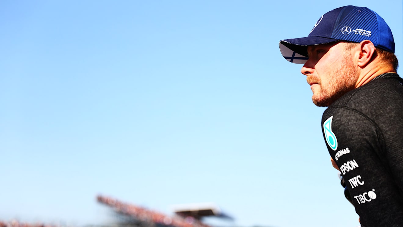 NORTHAMPTON, ENGLAND - JULY 17: Third placed Valtteri Bottas of Finland and Mercedes GP looks on from the Victory Lap during the Sprint for the F1 Grand Prix of Great Britain at Silverstone on July 17, 2021 in Northampton, England. (Photo by Dan Istitene - Formula 1/Formula 1 via Getty Images)