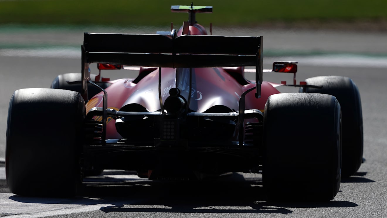 NORTHAMPTON, ENGLAND - JULY 18: Carlos Sainz of Spain driving the (55) Scuderia Ferrari SF21 during the F1 Grand Prix of Great Britain at Silverstone on July 18, 2021 in Northampton, England. (Photo by Bryn Lennon - Formula 1/Formula 1 via Getty Images)