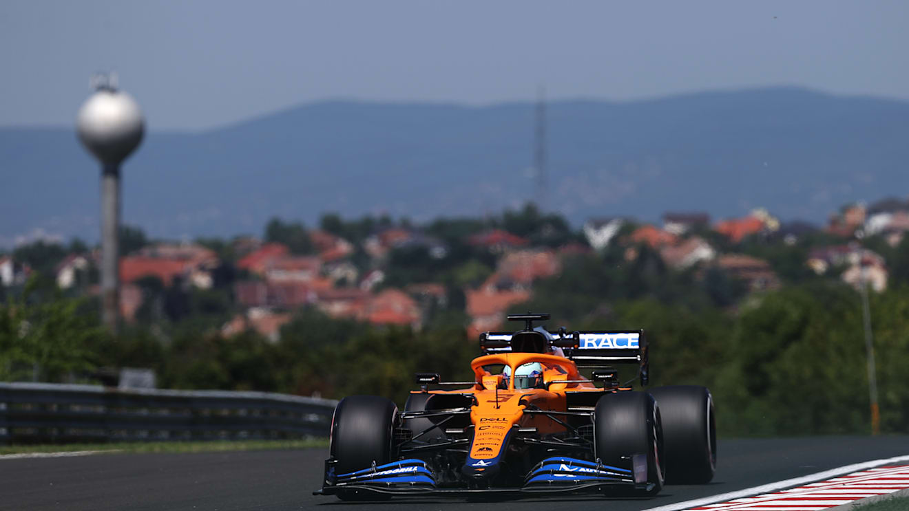 BUDAPEST, HUNGARY - JULY 30: Daniel Ricciardo of Australia driving the (3) McLaren F1 Team MCL35M Mercedes during practice ahead of the F1 Grand Prix of Hungary at Hungaroring on July 30, 2021 in Budapest, Hungary. (Photo by Lars Baron/Getty Images)