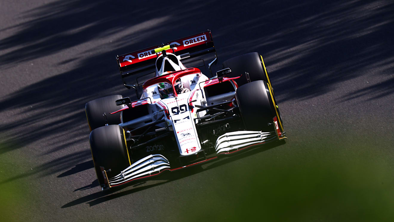 BUDAPEST, HUNGARY - JULY 30: Antonio Giovinazzi of Italy driving the (99) Alfa Romeo Racing C41 Ferrari during practice ahead of the F1 Grand Prix of Hungary at Hungaroring on July 30, 2021 in Budapest, Hungary. (Photo by Dan Istitene - Formula 1/Formula 1 via Getty Images)