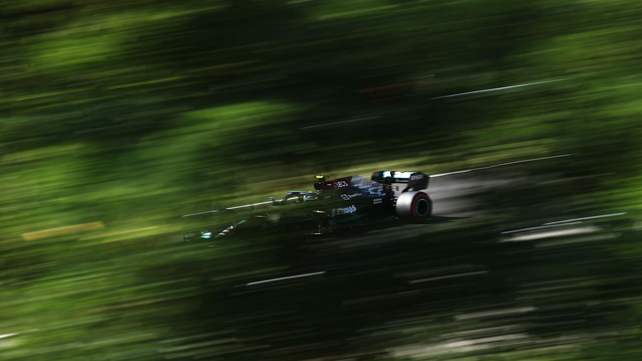 BUDAPEST, HUNGARY - JULY 30: Valtteri Bottas of Finland driving the (77) Mercedes AMG Petronas F1 Team Mercedes W12 during practice ahead of the F1 Grand Prix of Hungary at Hungaroring on July 30, 2021 in Budapest, Hungary. (Photo by Lars Baron/Getty Images)