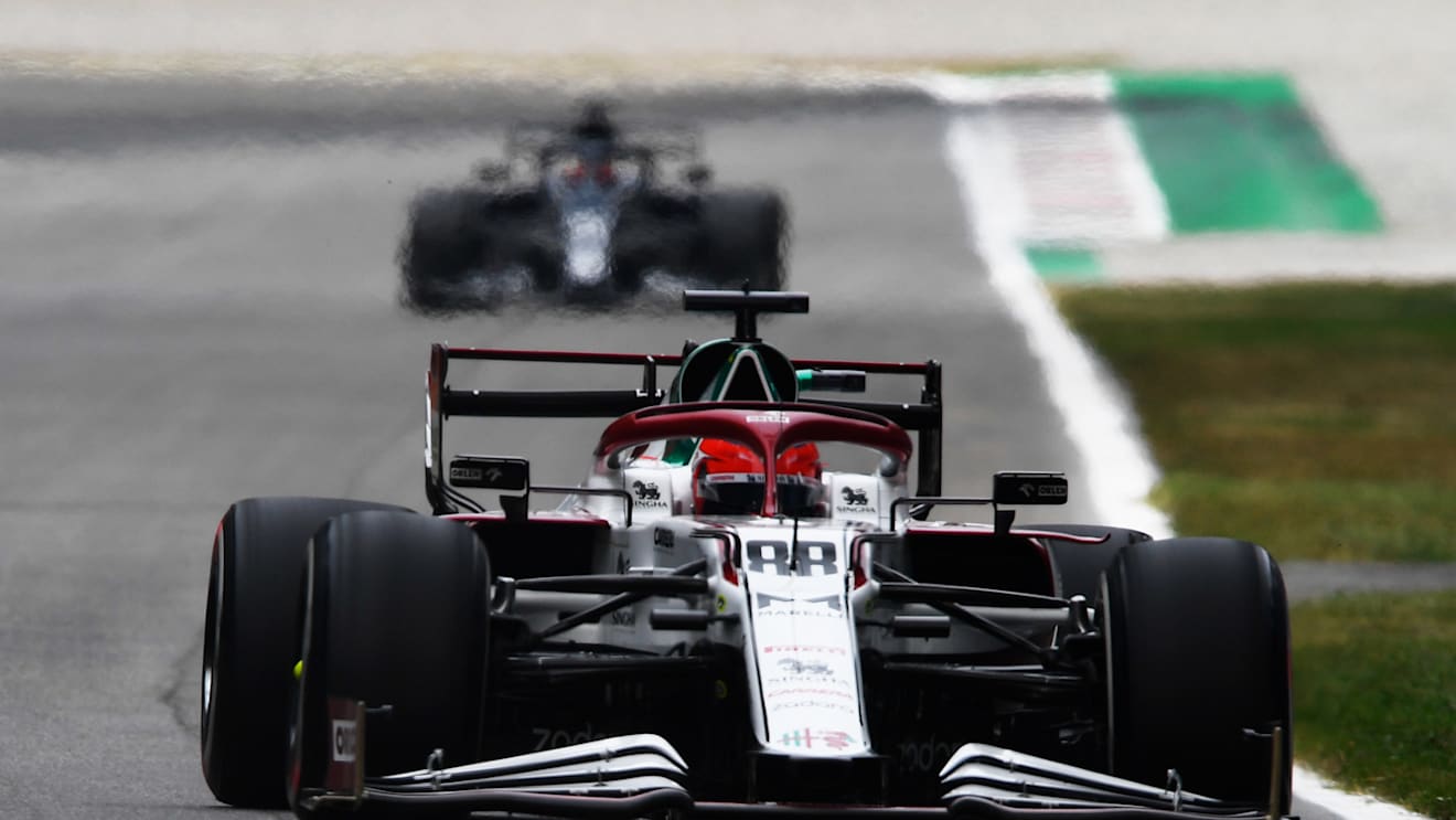MONZA, ITALY - SEPTEMBER 10: Robert Kubica of Poland driving the (88) Alfa Romeo Racing C41 Ferrari during practice ahead of the F1 Grand Prix of Italy at Autodromo di Monza on September 10, 2021 in Monza, Italy. (Photo by Rudy Carezzevoli/Getty Images)