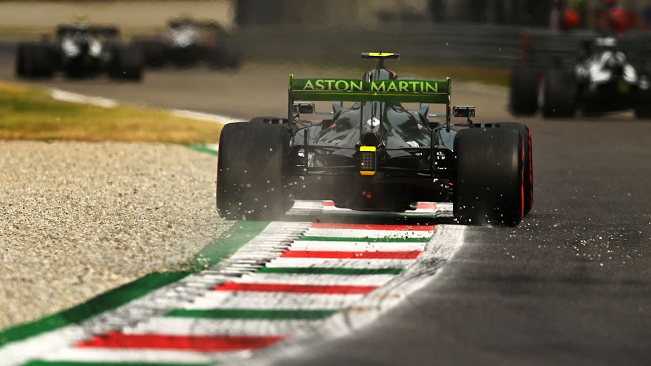 MONZA, ITALY - SEPTEMBER 10: Sebastian Vettel of Germany driving the (5) Aston Martin AMR21 Mercedes during practice ahead of the F1 Grand Prix of Italy at Autodromo di Monza on September 10, 2021 in Monza, Italy. (Photo by Clive Mason - Formula 1/Formula 1 via Getty Images)