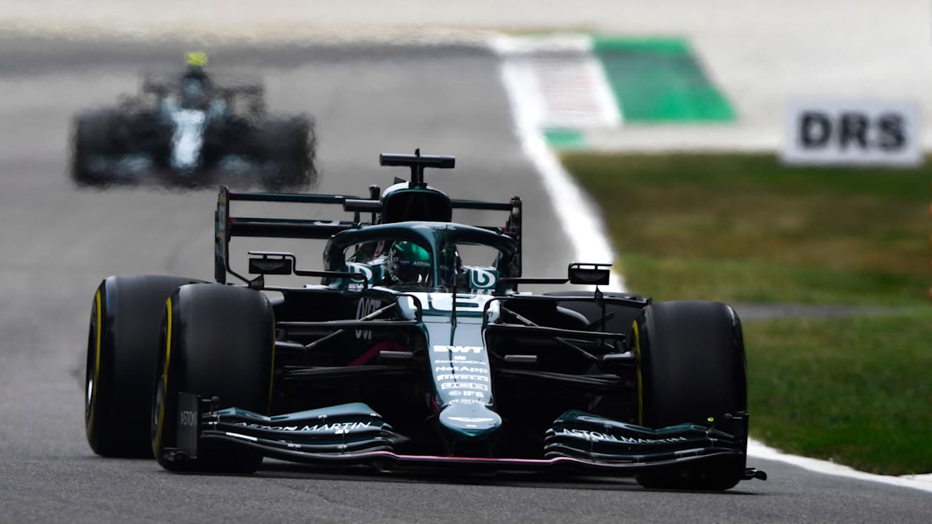 MONZA, ITALY - SEPTEMBER 10: Lance Stroll of Canada driving the (18) Aston Martin AMR21 Mercedes during practice ahead of the F1 Grand Prix of Italy at Autodromo di Monza on September 10, 2021 in Monza, Italy. (Photo by Rudy Carezzevoli/Getty Images)