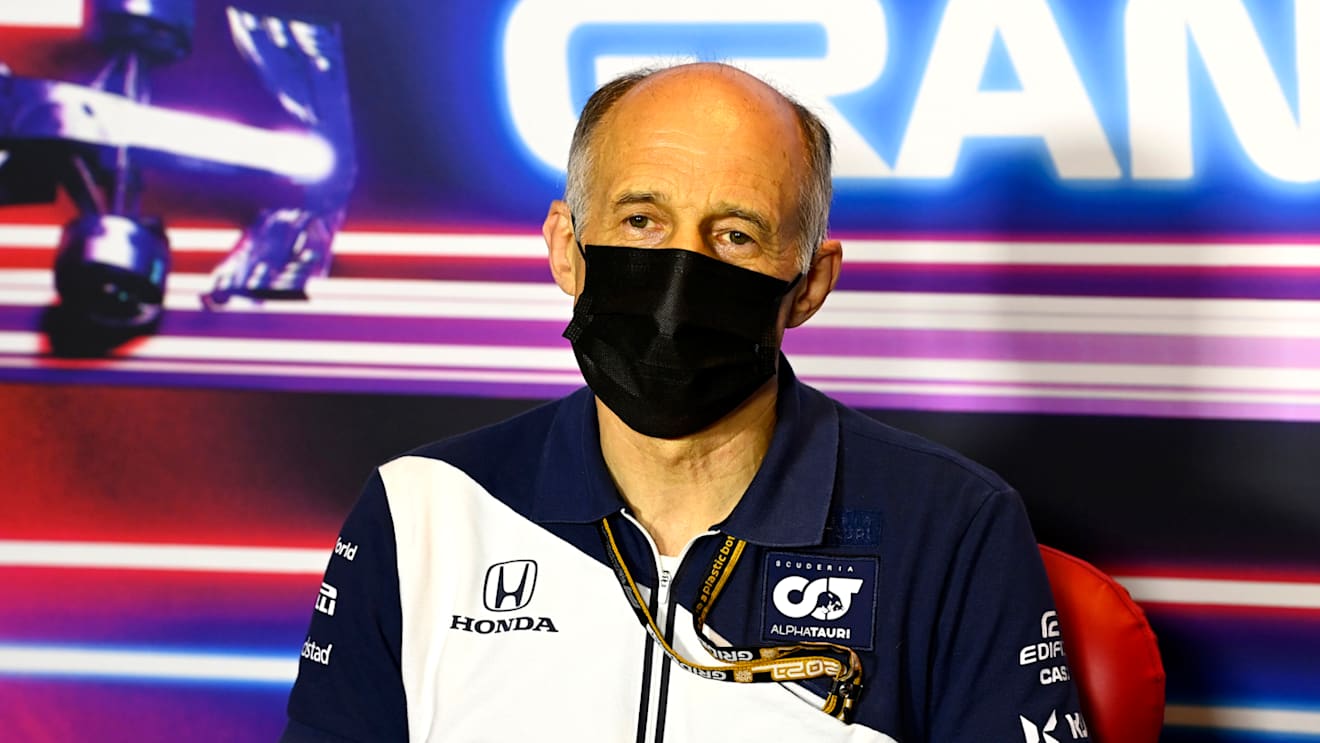 MONZA, ITALY - SEPTEMBER 10: Scuderia AlphaTauri Team Principal Franz Tost talks in the Team Principals Press Conference during practice ahead of the F1 Grand Prix of Italy at Autodromo di Monza on September 10, 2021 in Monza, Italy. (Photo by Mark Sutton - Pool/Getty Images)