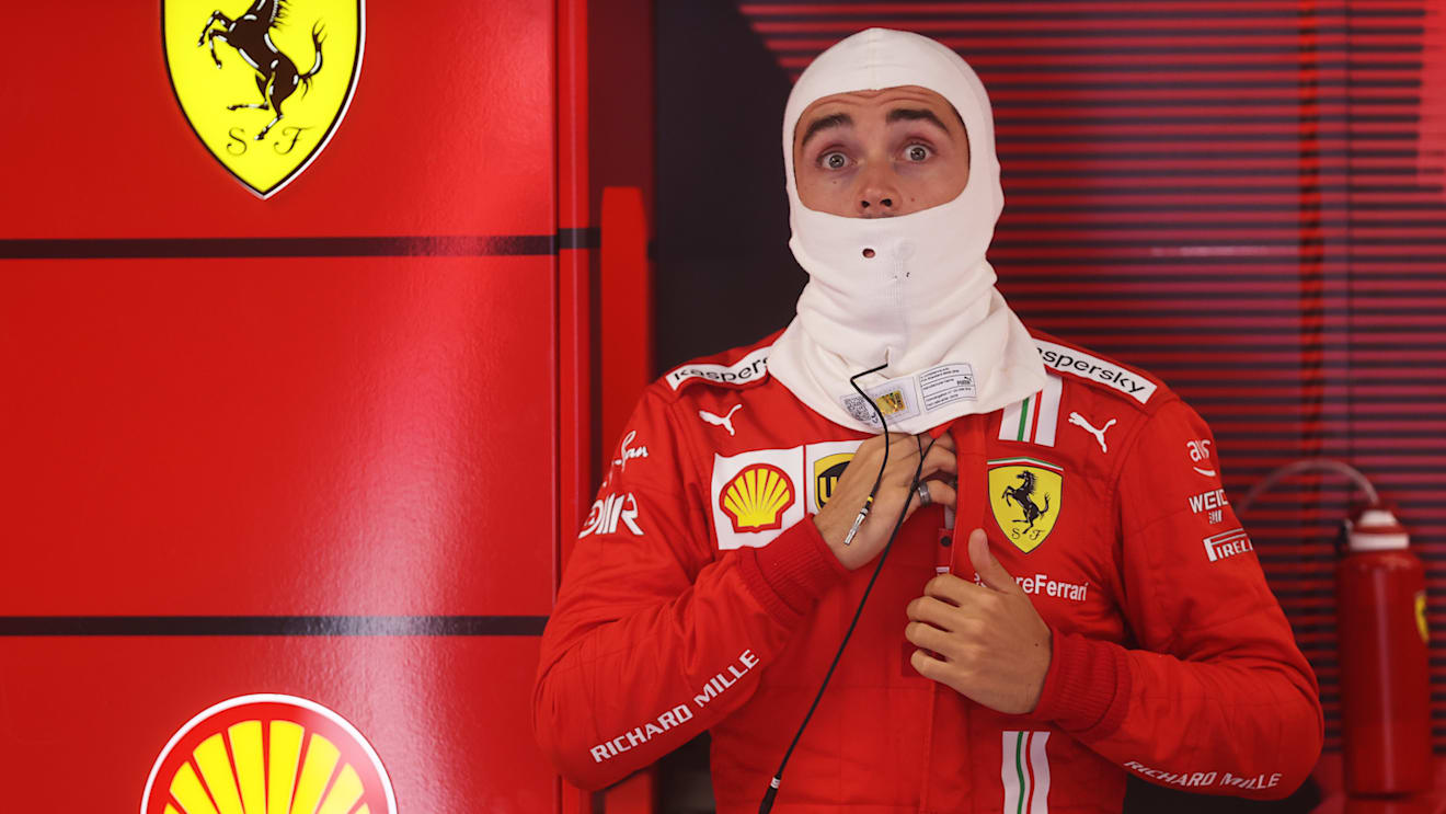 MONZA, ITALY - SEPTEMBER 11: Charles Leclerc of Monaco and Ferrari prepares to drive in the garage prior to the Sprint ahead of the F1 Grand Prix of Italy at Autodromo di Monza on September 11, 2021 in Monza, Italy. (Photo by Lars Baron/Getty Images)