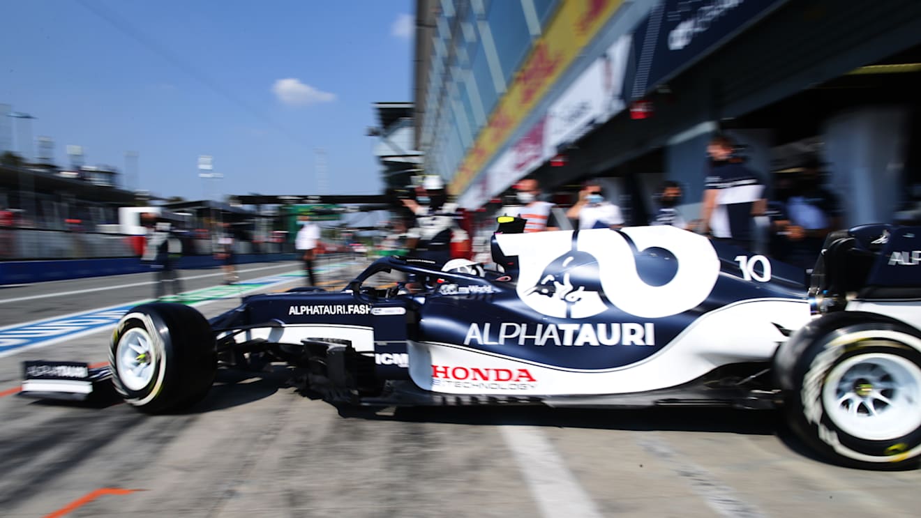 MONZA, ITALY - SEPTEMBER 12: Pierre Gasly of France driving the (10) Scuderia AlphaTauri AT02 Honda leaves the garage during the F1 Grand Prix of Italy at Autodromo di Monza on September 12, 2021 in Monza, Italy. (Photo by Peter Fox/Getty Images)