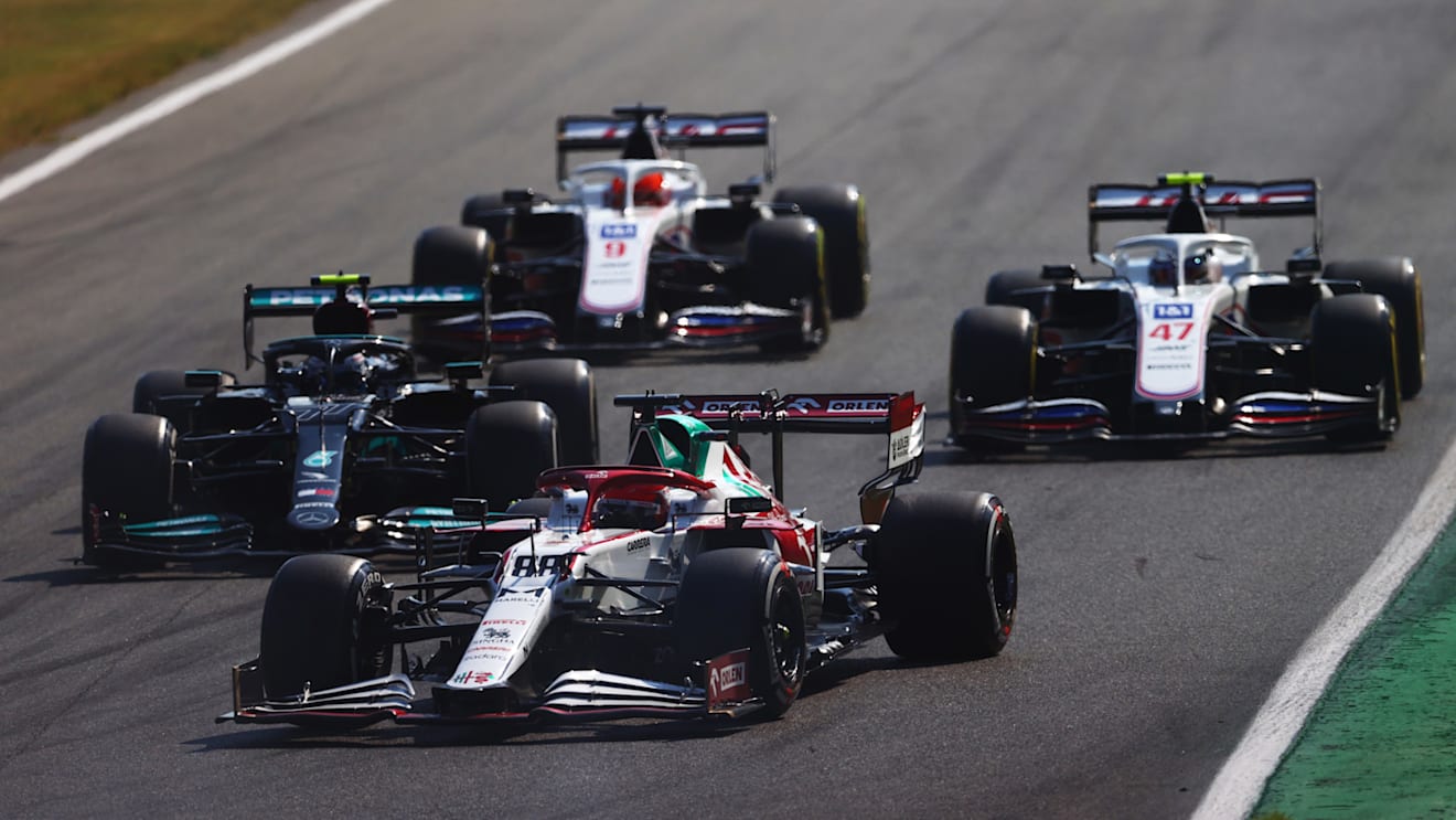 MONZA, ITALY - SEPTEMBER 12: Robert Kubica of Poland driving the (88) Alfa Romeo Racing C41 Ferrari during the F1 Grand Prix of Italy at Autodromo di Monza on September 12, 2021 in Monza, Italy. (Photo by Dan Istitene - Formula 1/Formula 1 via Getty Images)