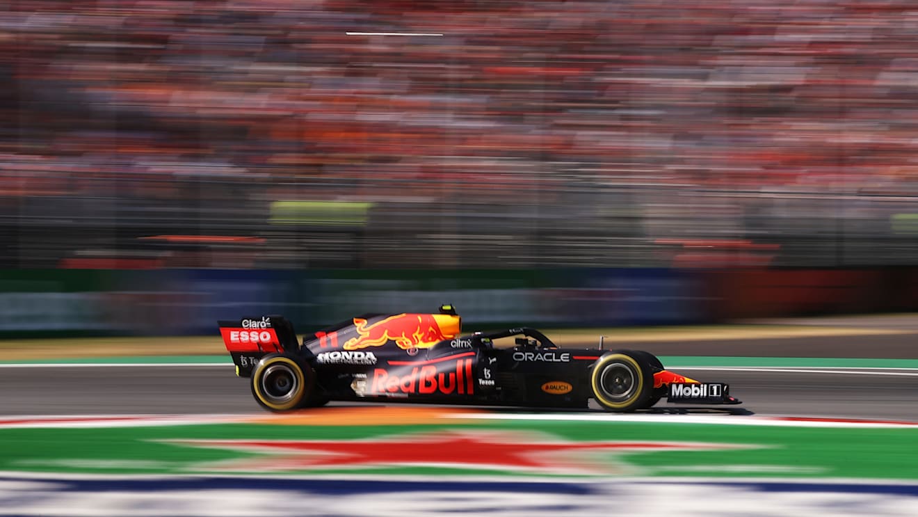 MONZA, ITALY - SEPTEMBER 12: Sergio Perez of Mexico driving the (11) Red Bull Racing RB16B Honda during the F1 Grand Prix of Italy at Autodromo di Monza on September 12, 2021 in Monza, Italy. (Photo by Lars Baron/Getty Images)
