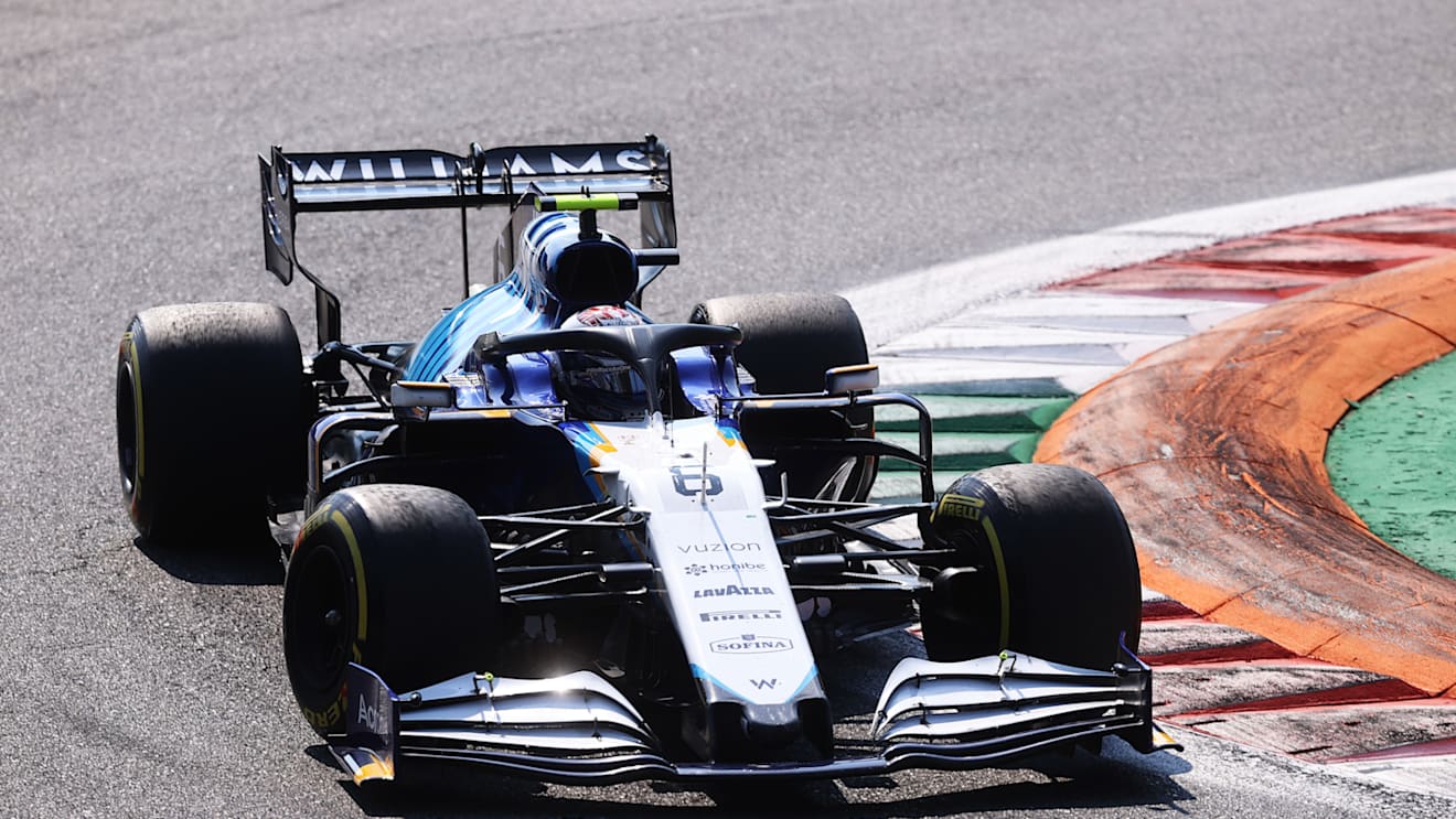 MONZA, ITALY - SEPTEMBER 12: Nicholas Latifi of Canada driving the (6) Williams Racing FW43B Mercedes during the F1 Grand Prix of Italy at Autodromo di Monza on September 12, 2021 in Monza, Italy. (Photo by Lars Baron/Getty Images)
