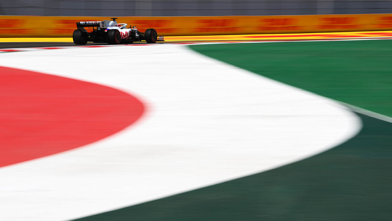MEXICO CITY, MEXICO - NOVEMBER 05: Nikita Mazepin of Russia driving the (9) Haas F1 Team VF-21 Ferrari during practice ahead of the F1 Grand Prix of Mexico at Autodromo Hermanos Rodriguez on November 05, 2021 in Mexico City, Mexico. (Photo by Clive Mason/Getty Images)