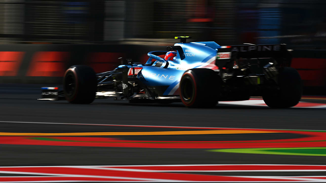 MEXICO CITY, MEXICO - NOVEMBER 05: Esteban Ocon of France driving the (31) Alpine A521 Renault during practice ahead of the F1 Grand Prix of Mexico at Autodromo Hermanos Rodriguez on November 05, 2021 in Mexico City, Mexico. (Photo by Clive Mason/Getty Images)