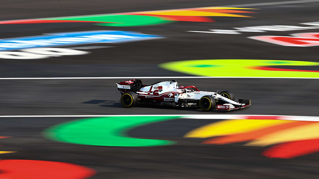 MEXICO CITY, MEXICO - NOVEMBER 05: Kimi Raikkonen of Finland driving the (7) Alfa Romeo Racing C41 Ferrari during practice ahead of the F1 Grand Prix of Mexico at Autodromo Hermanos Rodriguez on November 05, 2021 in Mexico City, Mexico. (Photo by Mark Thompson/Getty Images)