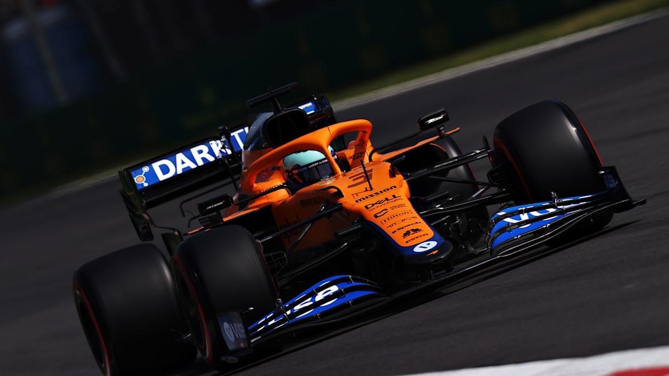 MEXICO CITY, MEXICO - NOVEMBER 06: Daniel Ricciardo of Australia driving the (3) McLaren F1 Team MCL35M Mercedes during final practice ahead of the F1 Grand Prix of Mexico at Autodromo Hermanos Rodriguez on November 06, 2021 in Mexico City, Mexico. (Photo by Lars Baron/Getty Images)
