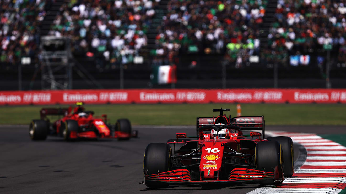 MEXICO CITY, MEXICO - NOVEMBER 07: Charles Leclerc of Monaco driving the (16) Scuderia Ferrari SF21 during the F1 Grand Prix of Mexico at Autodromo Hermanos Rodriguez on November 07, 2021 in Mexico City, Mexico. (Photo by Lars Baron/Getty Images)