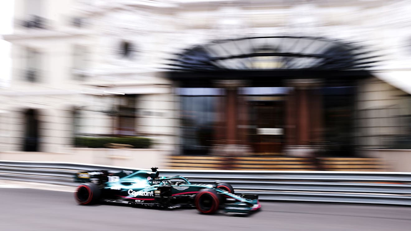 MONTE-CARLO, MONACO - MAY 22: Lance Stroll of Canada driving the (18) Aston Martin AMR21 Mercedes on track during final practice prior to the F1 Grand Prix of Monaco at Circuit de Monaco on May 22, 2021 in Monte-Carlo, Monaco. (Photo by Lars Baron/Getty Images)