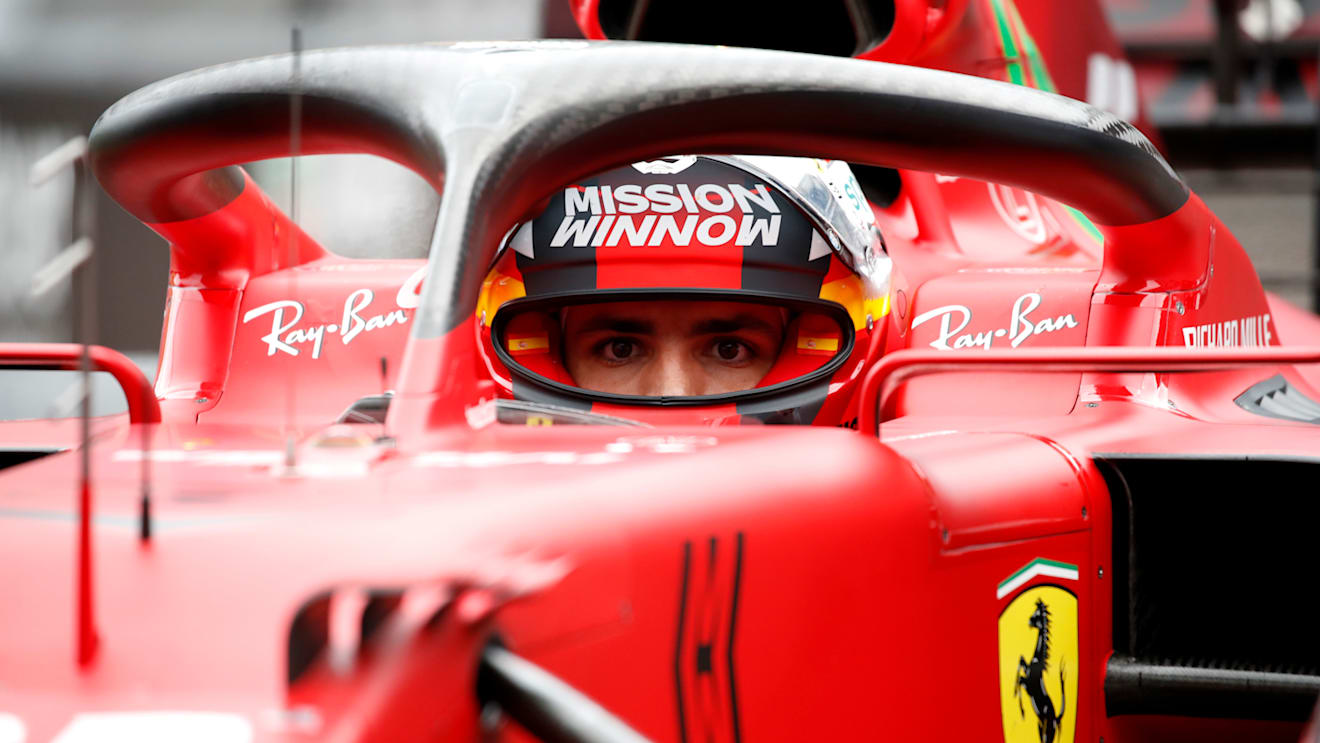 MONTE-CARLO, MONACO - MAY 22: Fourth placed qualifier Carlos Sainz of Spain and Ferrari looks on from his car as he arrives into parc ferme after qualifying prior to the F1 Grand Prix of Monaco at Circuit de Monaco on May 22, 2021 in Monte-Carlo, Monaco. (Photo by Sebastien Nogier - Pool/Getty Images)