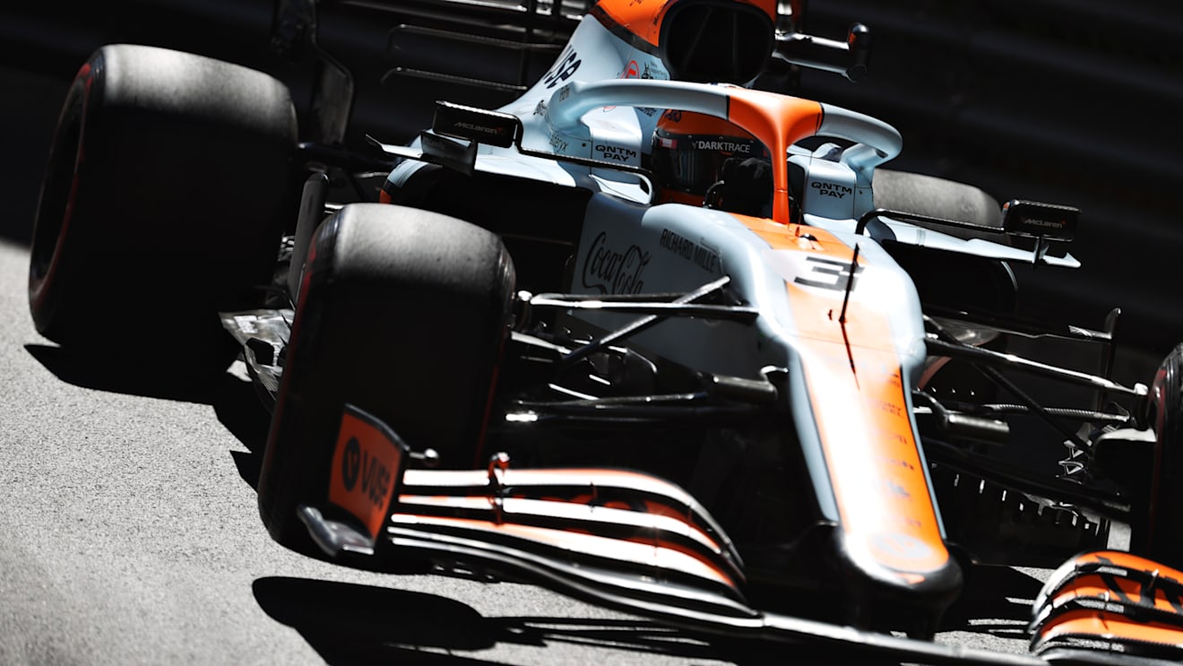 MONTE-CARLO, MONACO - MAY 20: Daniel Ricciardo of Australia driving the (3) McLaren F1 Team MCL35M Mercedes during practice ahead of the F1 Grand Prix of Monaco at Circuit de Monaco on May 20, 2021 in Monte-Carlo, Monaco. (Photo by Clive Rose - Formula 1/Formula 1 via Getty Images)