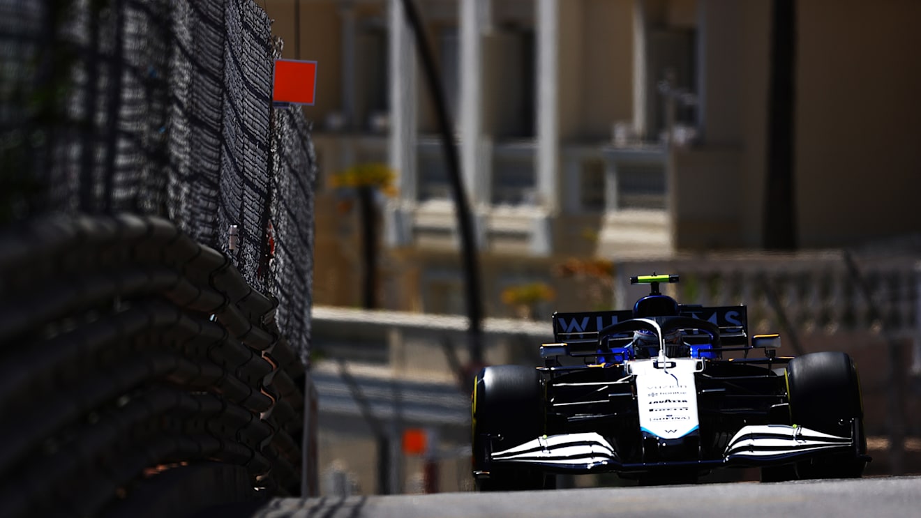 MONTE-CARLO, MONACO - MAY 20: Nicholas Latifi of Canada driving the (6) Williams Racing FW43B Mercedes on track during practice ahead of the F1 Grand Prix of Monaco at Circuit de Monaco on May 20, 2021 in Monte-Carlo, Monaco. (Photo by Bryn Lennon/Getty Images)