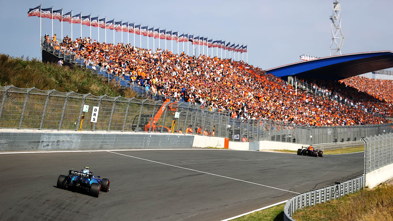 ZANDVOORT, NETHERLANDS - SEPTEMBER 03: Nicholas Latifi of Canada driving the (6) Williams Racing FW43B Mercedes during practice ahead of the F1 Grand Prix of The Netherlands at Circuit Zandvoort on September 03, 2021 in Zandvoort, Netherlands. (Photo by Bryn Lennon/Getty Images)