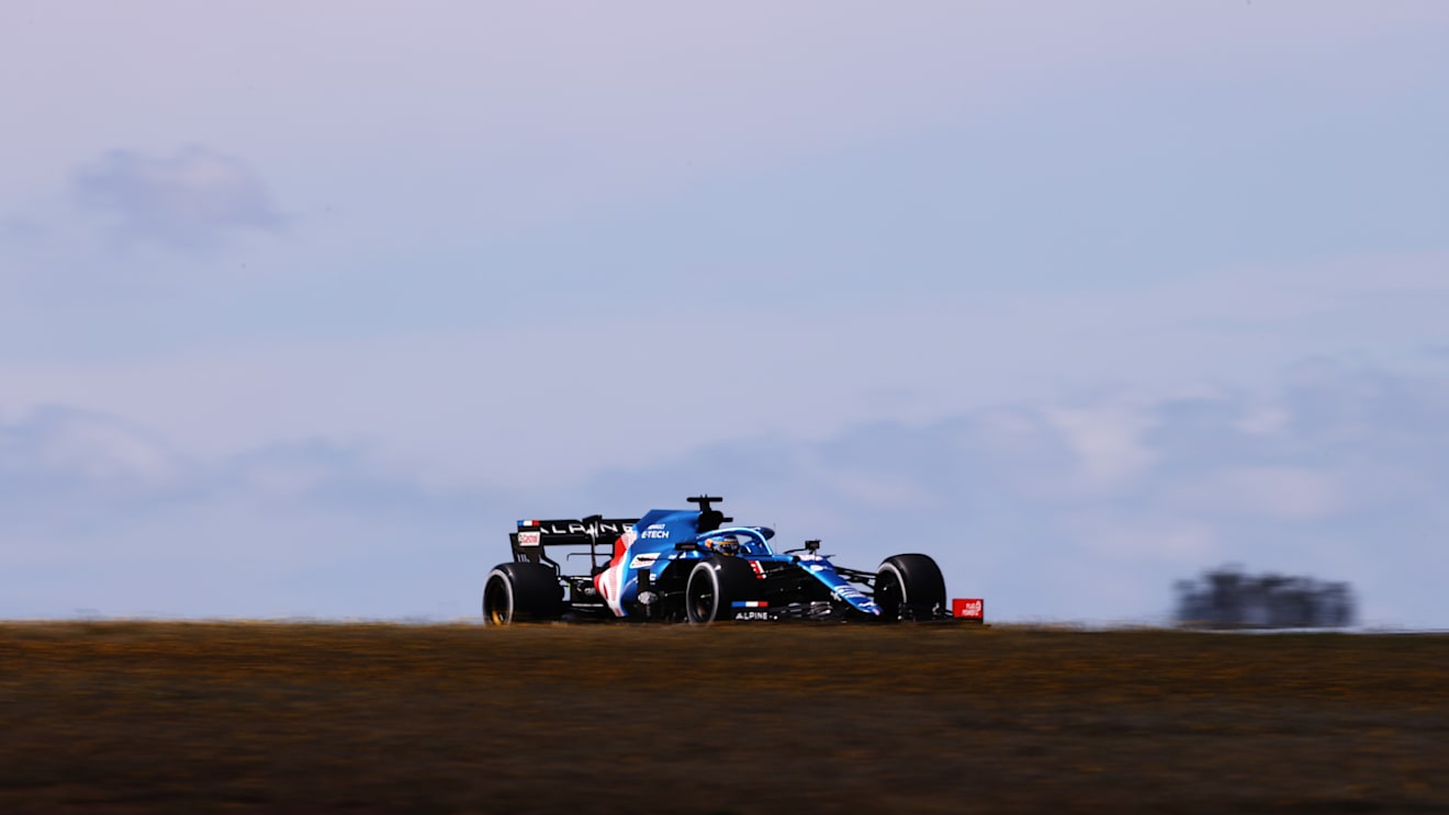 PORTIMAO, PORTUGAL - APRIL 30: Fernando Alonso of Spain driving the (14) Alpine A521 Renault on track during practice ahead of the F1 Grand Prix of Portugal at Autodromo Internacional Do Algarve on April 30, 2021 in Portimao, Portugal. (Photo by Lars Baron/Getty Images)