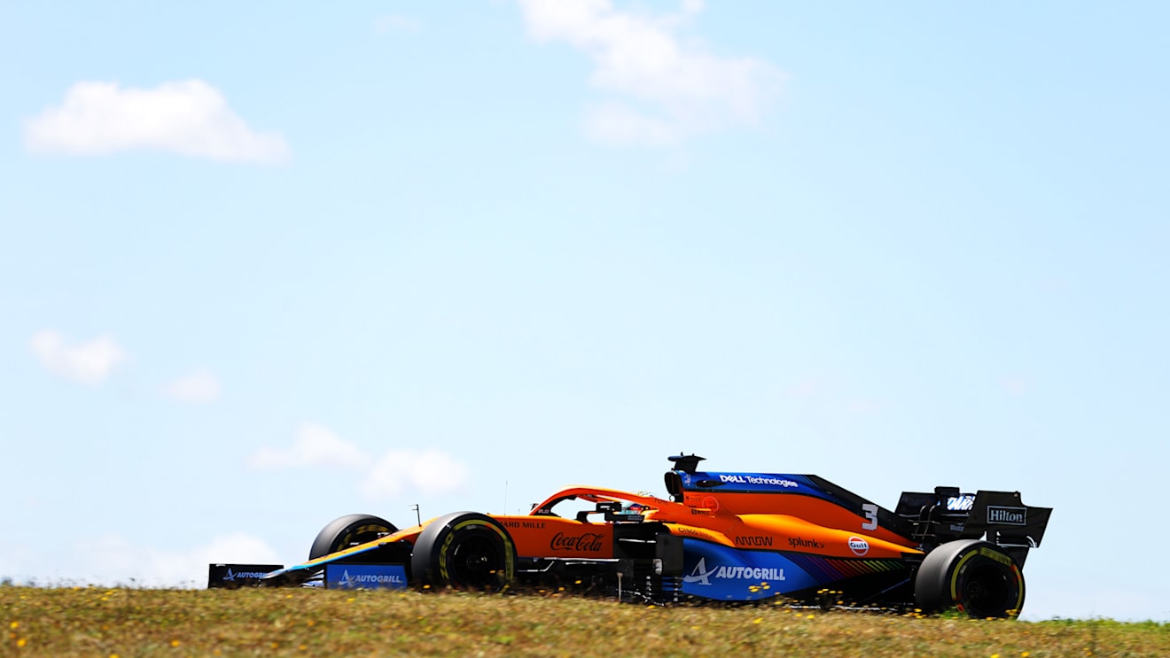 PORTIMAO, PORTUGAL - APRIL 30: Daniel Ricciardo of Australia driving the (3) McLaren F1 Team MCL35M Mercedes on track during practice ahead of the F1 Grand Prix of Portugal at Autodromo Internacional Do Algarve on April 30, 2021 in Portimao, Portugal. (Photo by Bryn Lennon/Getty Images)