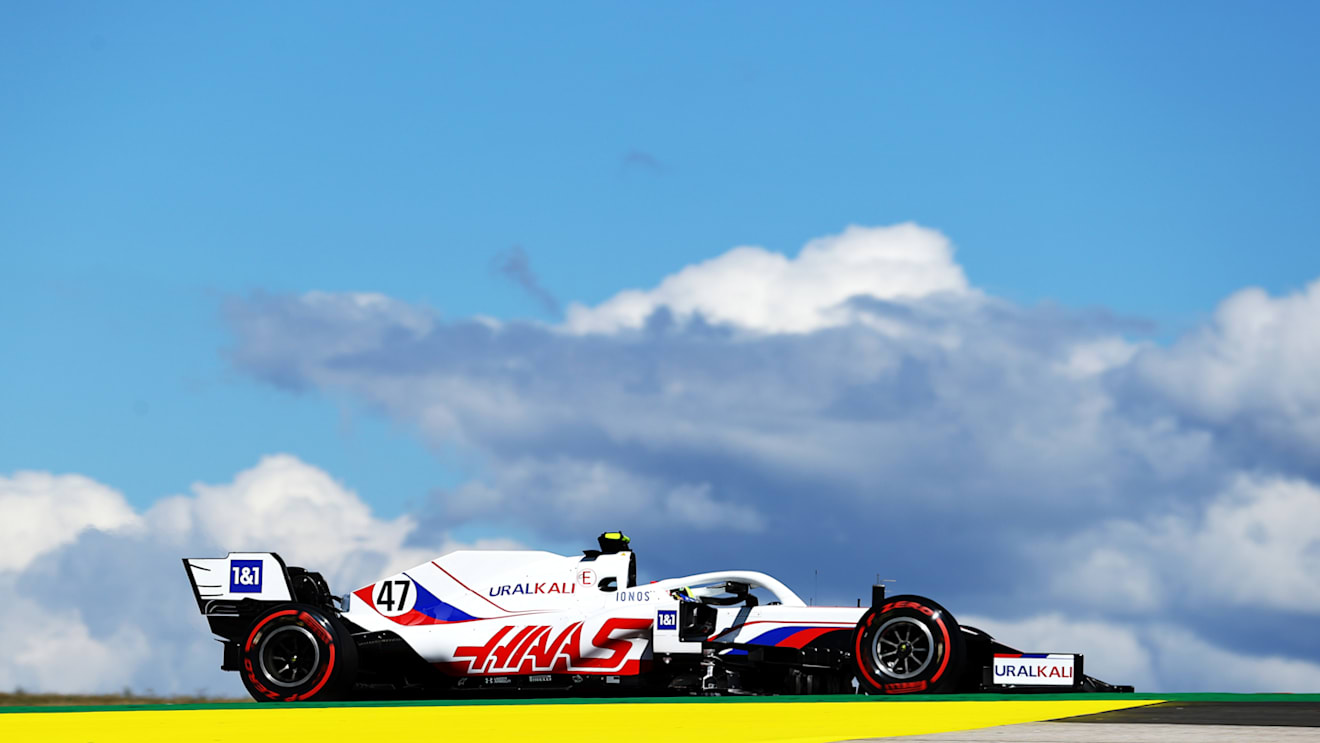 PORTIMAO, PORTUGAL - APRIL 30: Mick Schumacher of Germany driving the (47) Haas F1 Team VF-21 Ferrari on track during practice ahead of the F1 Grand Prix of Portugal at Autodromo Internacional Do Algarve on April 30, 2021 in Portimao, Portugal. (Photo by Bryn Lennon/Getty Images)