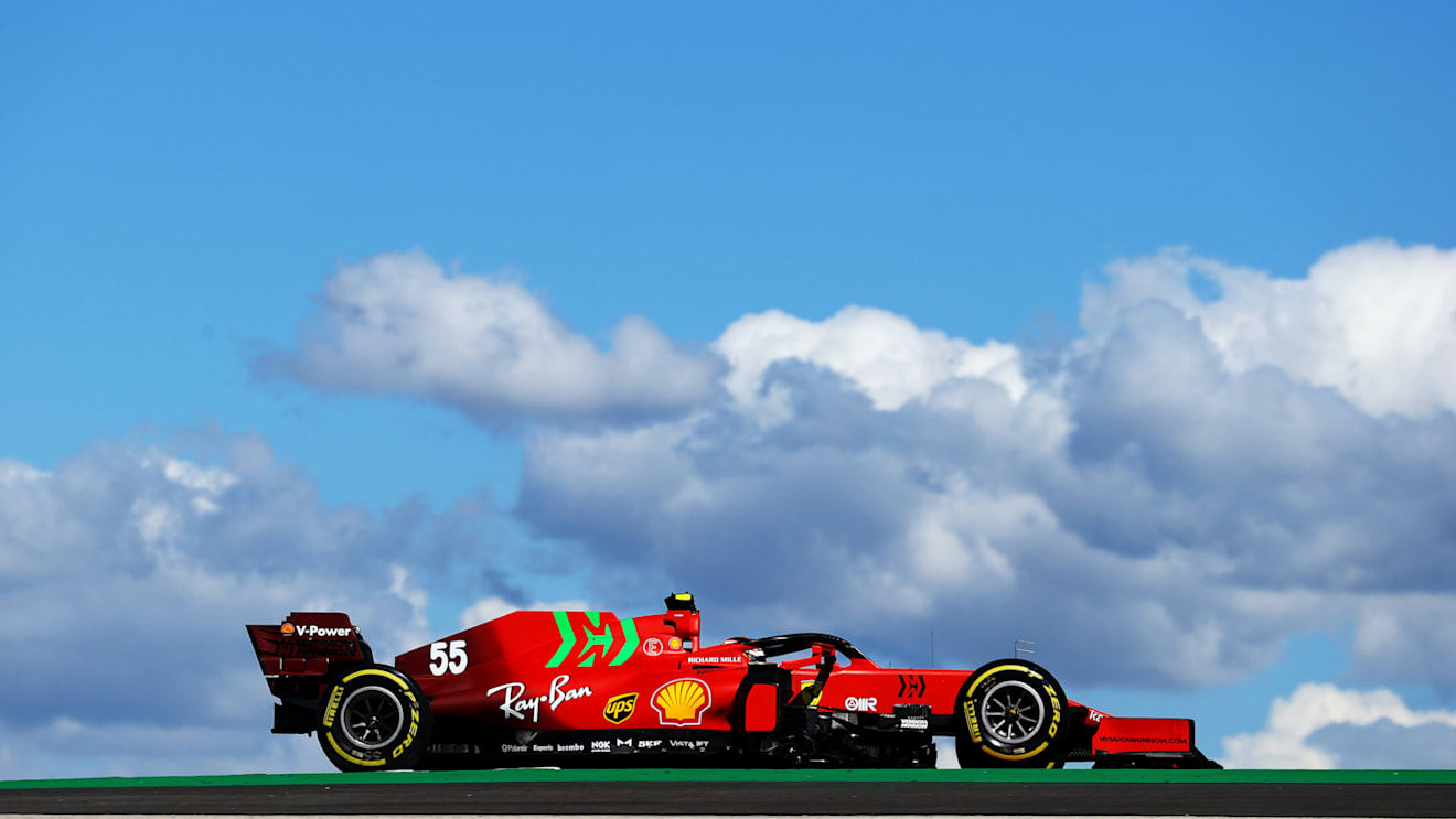 PORTIMAO, PORTUGAL - APRIL 30: Carlos Sainz of Spain driving the (55) Scuderia Ferrari SF21 on track during practice ahead of the F1 Grand Prix of Portugal at Autodromo Internacional Do Algarve on April 30, 2021 in Portimao, Portugal. (Photo by Bryn Lennon/Getty Images)