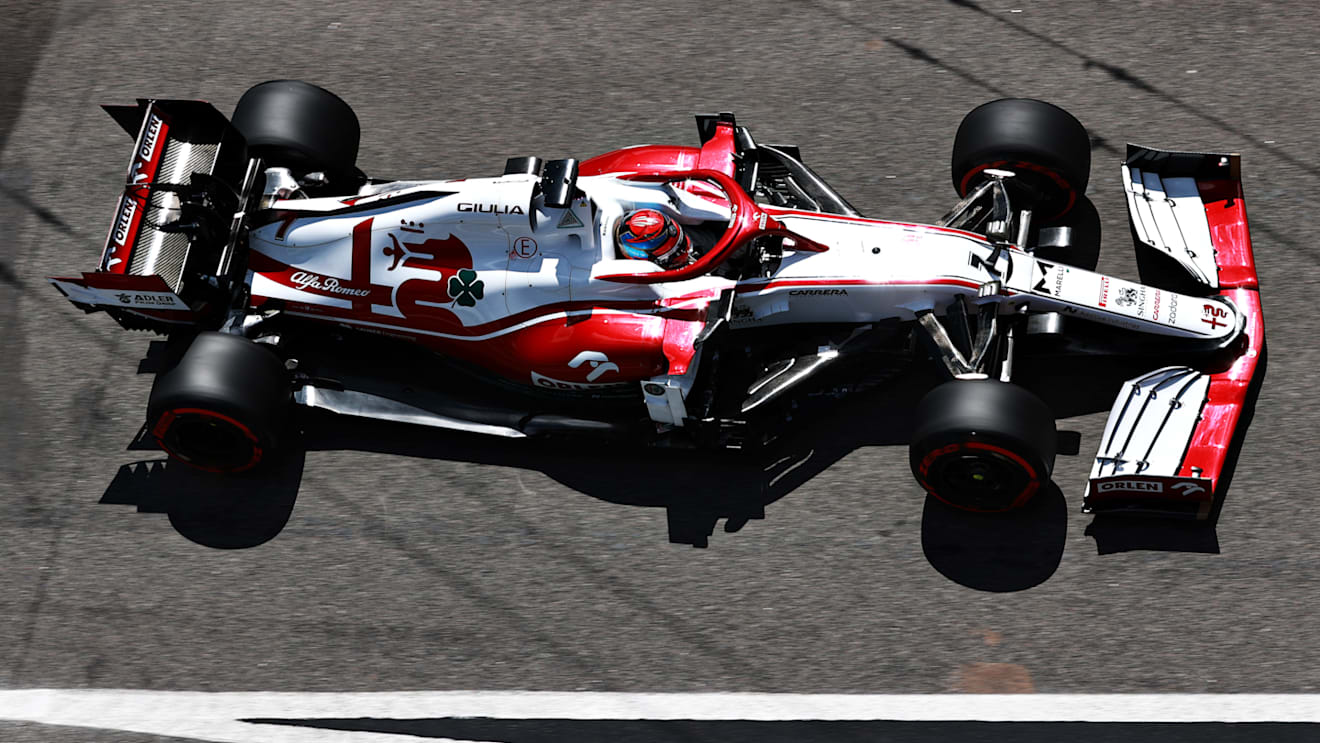 PORTIMAO, PORTUGAL - MAY 01: Kimi Raikkonen of Finland driving the (7) Alfa Romeo Racing C41 Ferrari in the Pitlane during qualifying for the F1 Grand Prix of Portugal at Autodromo Internacional Do Algarve on May 01, 2021 in Portimao, Portugal. (Photo by Mark Thompson/Getty Images)