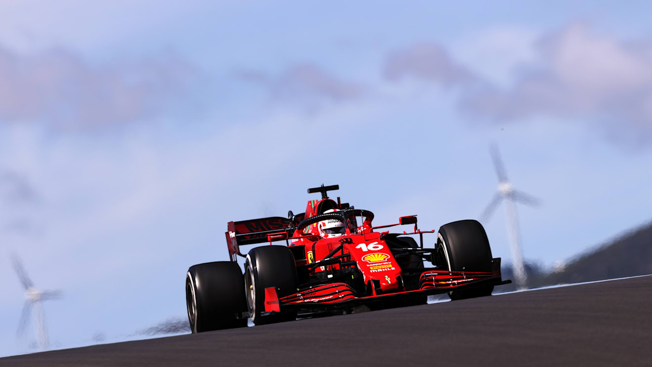 PORTIMAO, PORTUGAL - MAY 02: Charles Leclerc of Monaco driving the (16) Scuderia Ferrari SF21 on track during the F1 Grand Prix of Portugal at Autodromo Internacional Do Algarve on May 02, 2021 in Portimao, Portugal. (Photo by Lars Baron/Getty Images)