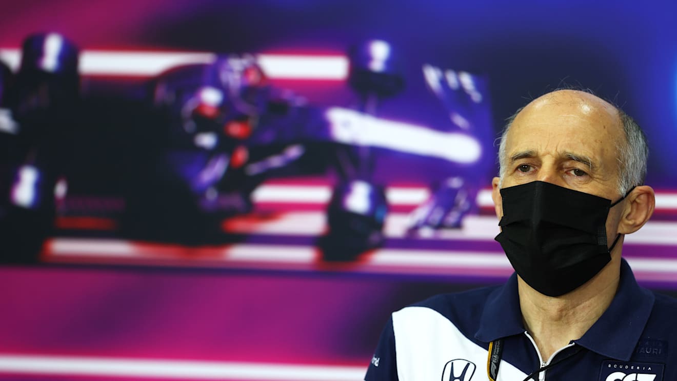 DOHA, QATAR - NOVEMBER 19: Scuderia AlphaTauri Team Principal Franz Tost talks in the Team Principals Press Conference during practice ahead of the F1 Grand Prix of Qatar at Losail International Circuit on November 19, 2021 in Doha, Qatar. (Photo by Dan Istitene/Getty Images)