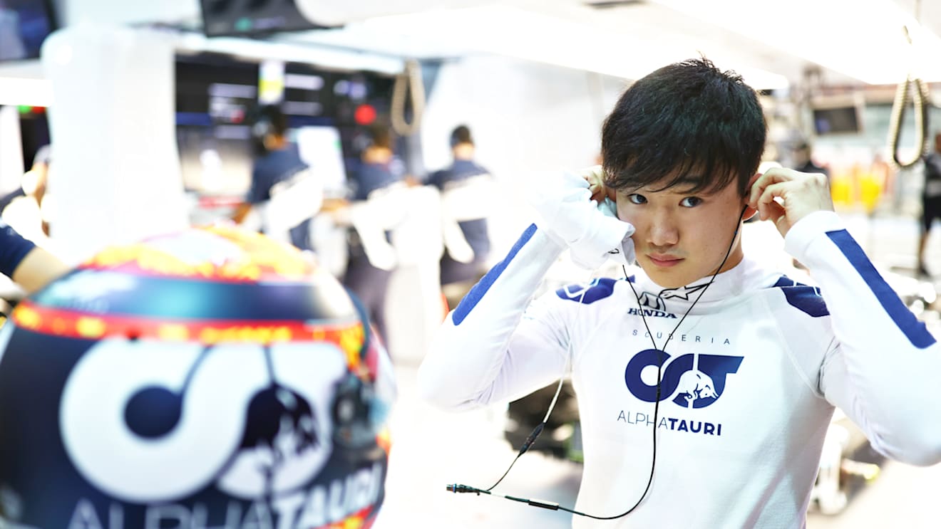DOHA, QATAR - NOVEMBER 20: Yuki Tsunoda of Japan and Scuderia AlphaTauri prepares to drive in the garage during qualifying ahead of the F1 Grand Prix of Qatar at Losail International Circuit on November 20, 2021 in Doha, Qatar. (Photo by Dan Istitene/Getty Images)